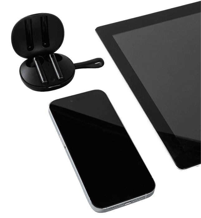 Collection of devices including smartphones, tablets, and laptops